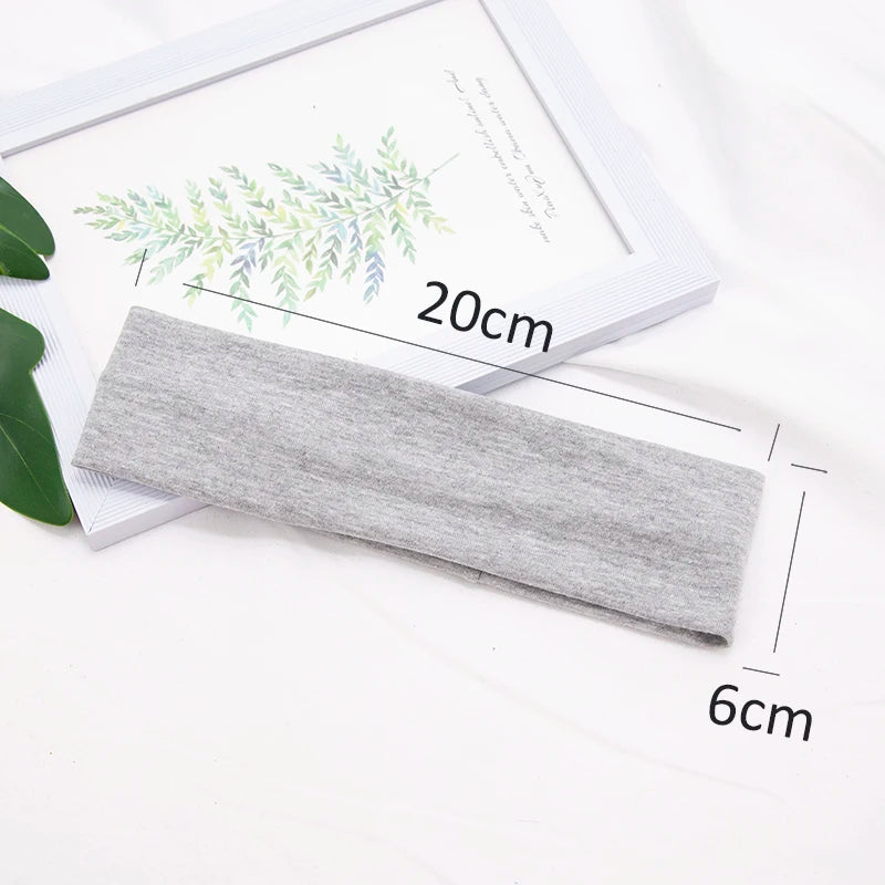 Elastic Cotton Hairband Fashion Headbands Women Men Solid Running Qme
