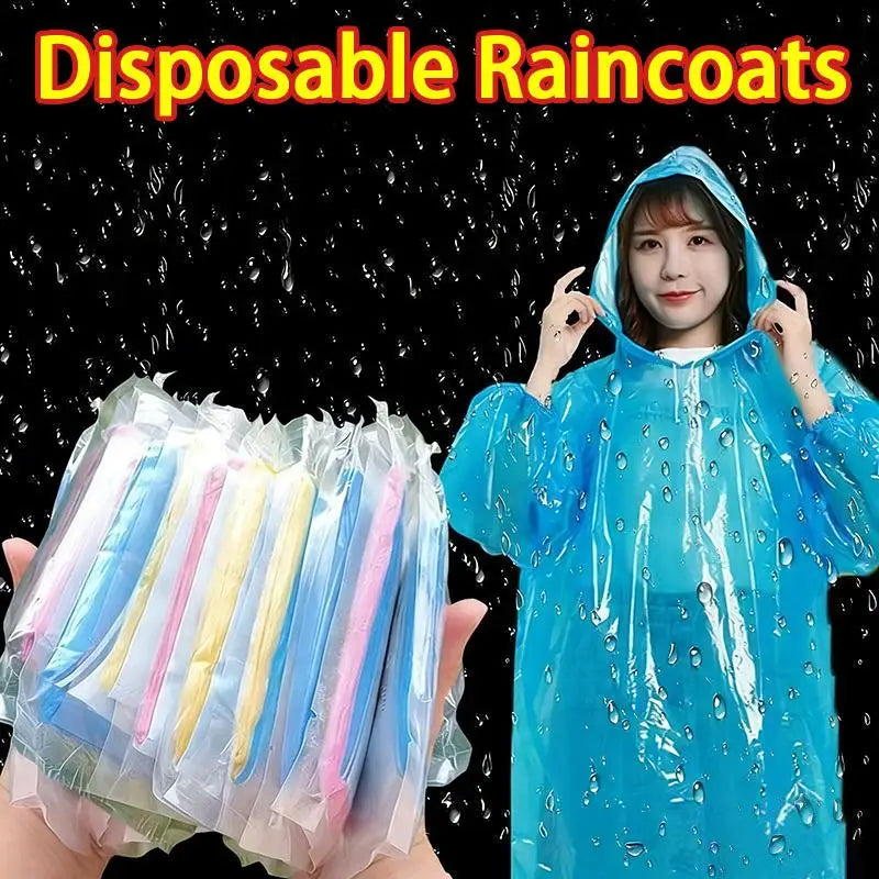 Disposable Raincoat Portable Waterproof Card Poncho Supplies Qme Default Title