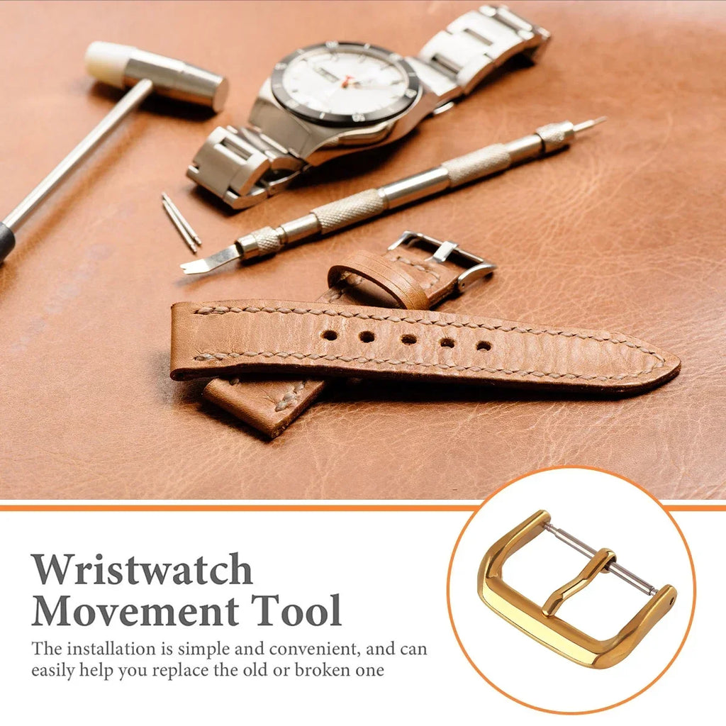 Stainless Steel Watch Pin Buckle 8/10/12/14/16/18/20/22/24mm Replace Metal Silver Black Watchbands Strap Clasp Watch Accessories Qme