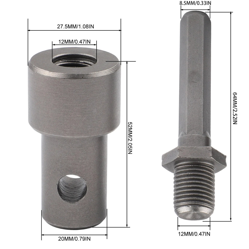 1*Round Handle Earth Auger Adapter Tool 4 Interface Types For Impact Wrench Hammer Machine Garden Auger Drill Connector Qme C