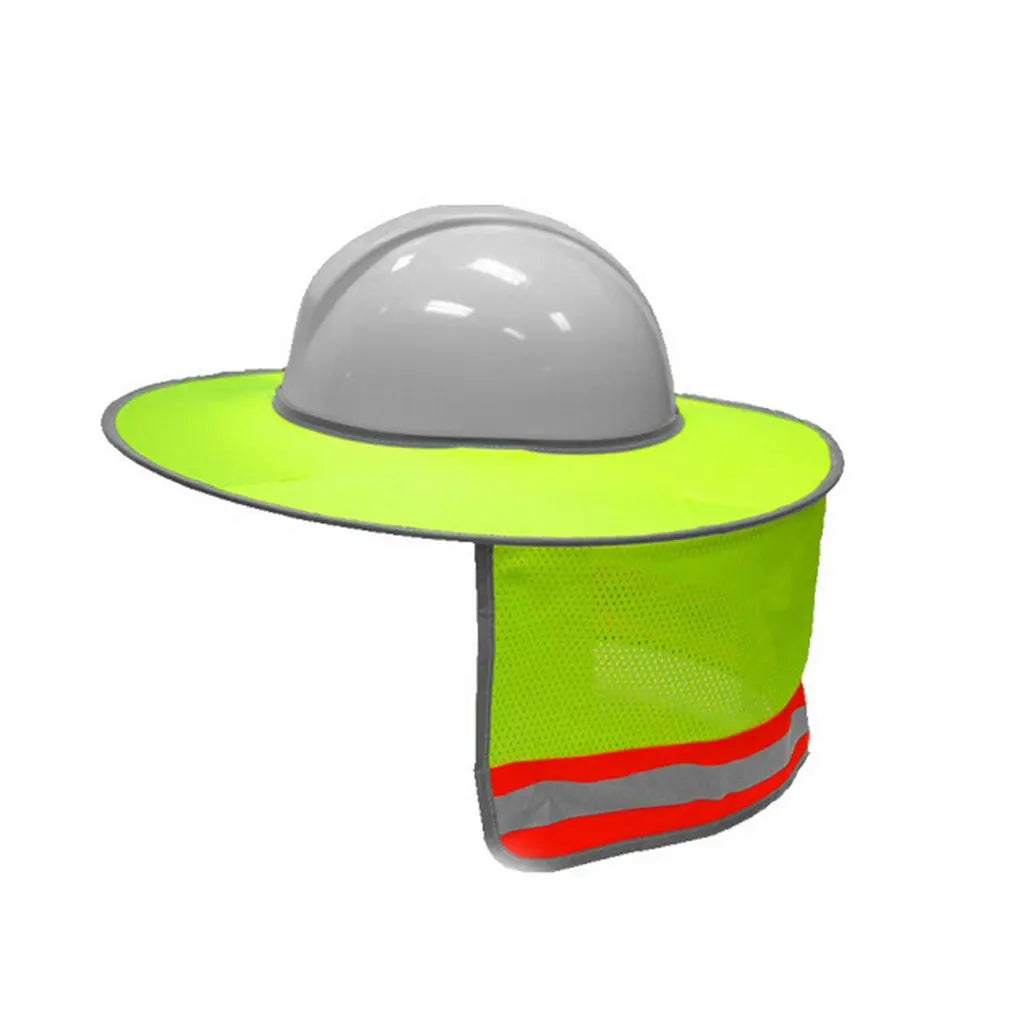 2PCS Sunshade Outdoor Construction Safety Hard Hat Sun Shade Neck Shield Reflective Stripe Protective Helmets Shield Qme Yellow