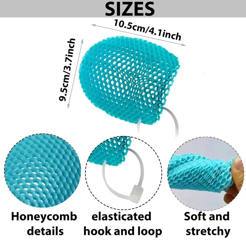 Honeycomb Exfoliating Shower Finger Caps Body Scrub Cleansing Bath Qme Blue