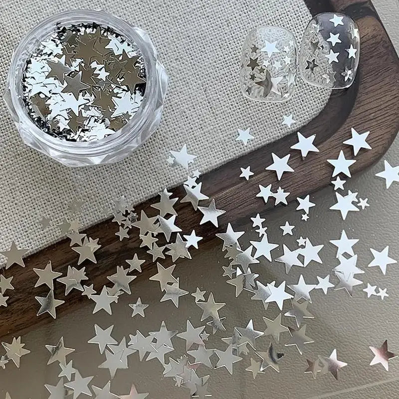 Mixing Sparkling Star Nail Glitter Pentagram Decor Salon Design Cute Qme