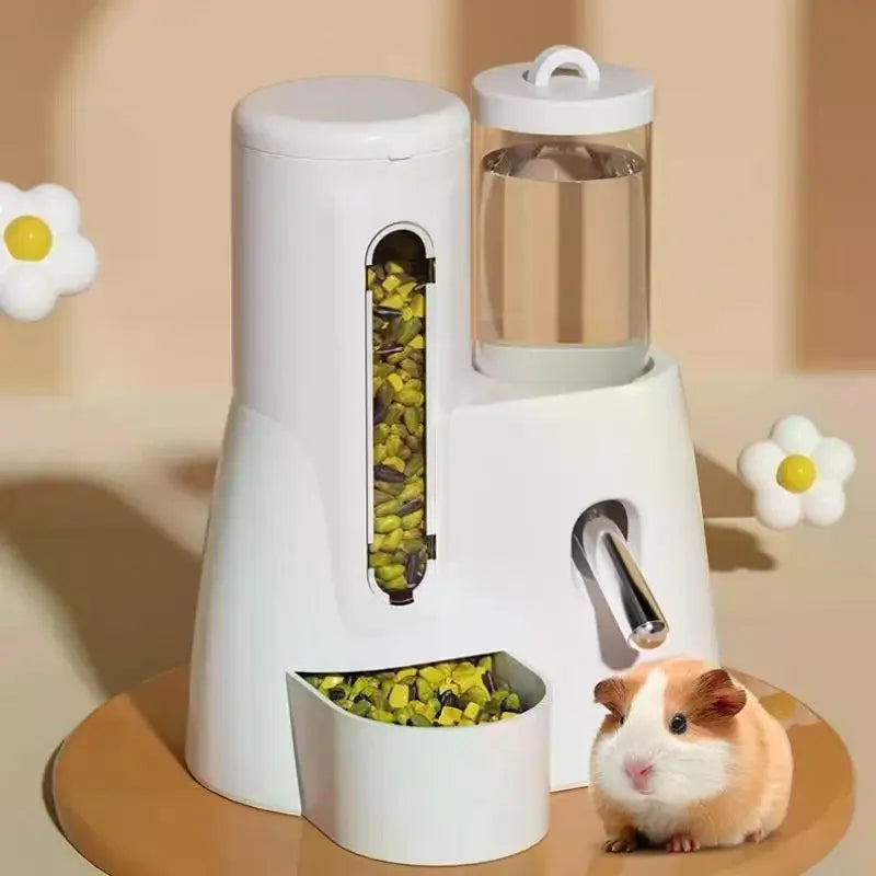 2In1 Hamster Feeder And Waterer Large Capacity Leakproof Automatic Feeder Food Water Dispenser Leak Proof Food Feeding Supplies Qme