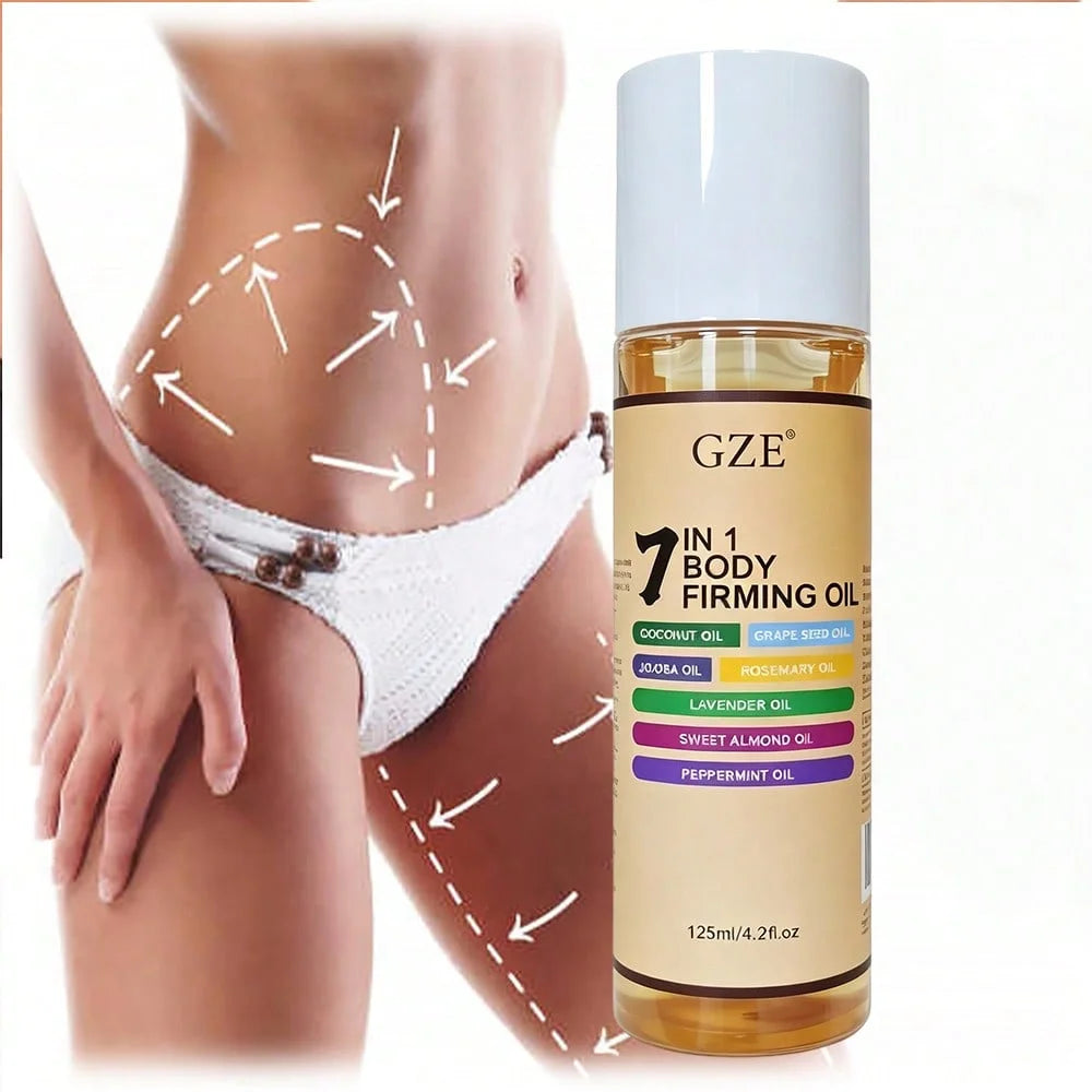 GZE 7 IN 1 BODY FIRMING OIL - Hydrate & Nourish Light Beige/Hair, Unisex, Moisturizes And Smoothes Body Oil, Essential Oil Qme