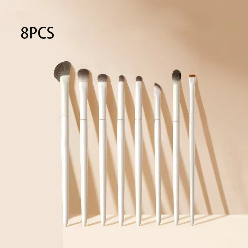 5 8 Natural Eye Makeup Brushes Detail Eyeshadow Brush White Ultra Qme 8PCS China Mainland