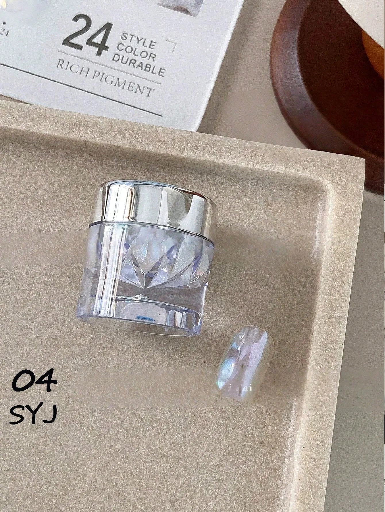 1 High-end Mirror Magic Powder Storage Box Colorful Bright Nail Art Qme 04