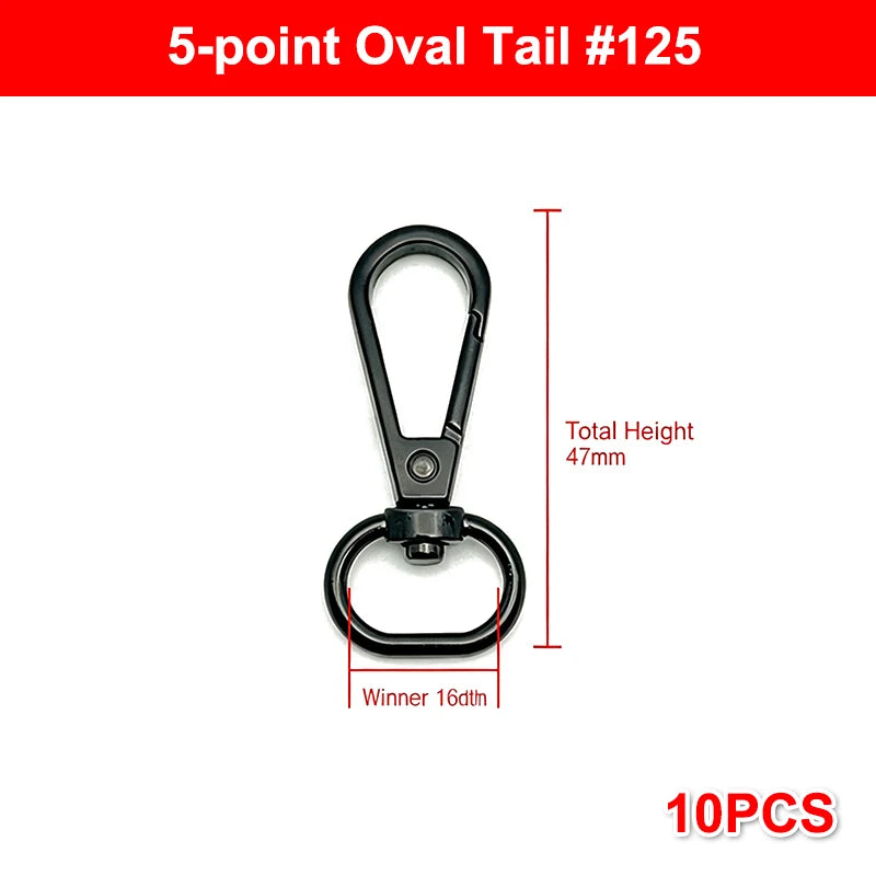 10Pcs Zinc Alloy Swivel Snap Hooks: Heavy Duty Rust-Proof DIY Connectors for Bag Making, Keychains, Lanyards & Crafting Needs Qme 5 Black