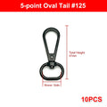 10Pcs Zinc Alloy Swivel Snap Hooks: Heavy Duty Rust-Proof DIY Connectors for Bag Making, Keychains, Lanyards & Crafting Needs Qme 5 Black
