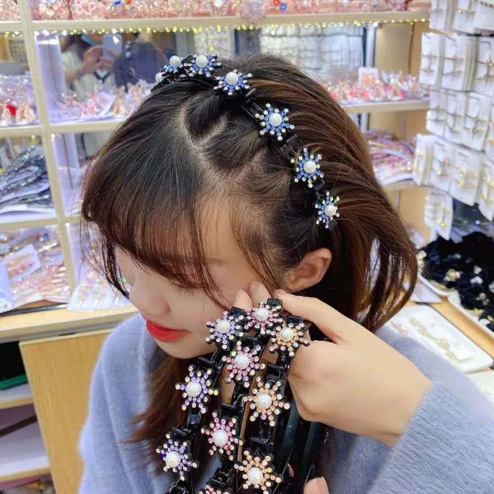 Elegant Hair Bands Clips Sweet Snowflake Star Women Pearl Hoop Qme