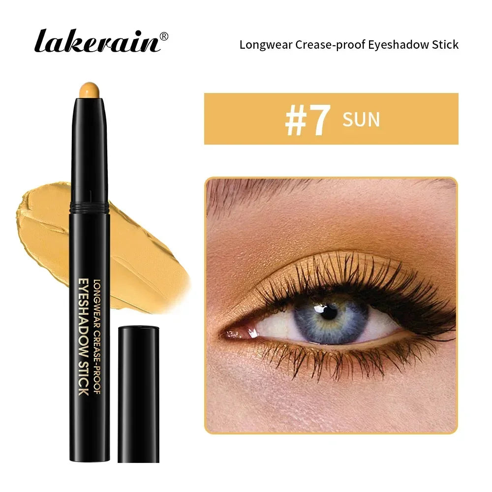 Matte Blue Eyeshadow Stick Pencil Waterproof Monochrome Glitter Pearly Eyeshadow Makeup Soft Natural High Pigmented Long-Lasting Qme 07