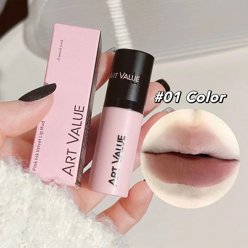6 Colors Non-Stick Cup Lipstick Velvet Matte Liquid Lipstick Nude Lip Gloss Waterproof Lasting Lip Glaze Tint Beauty Cosmetic Qme 01
