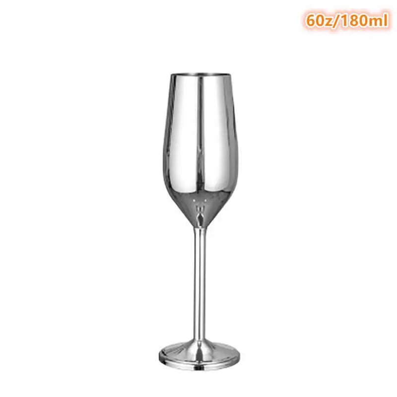 Stainless Steel Champagne Glasses Cocktail Glass Goblet Giftfor Qme Silver