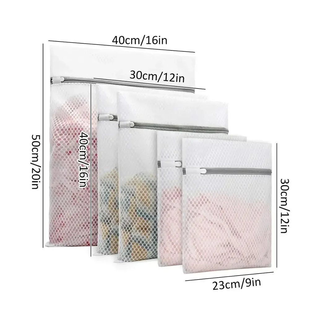 5Pcs Mesh Laundry Bags Durable Honeycomb Mesh Laundry Organizer Bags Reusable Washing Machines Bag Qme 5Pcs