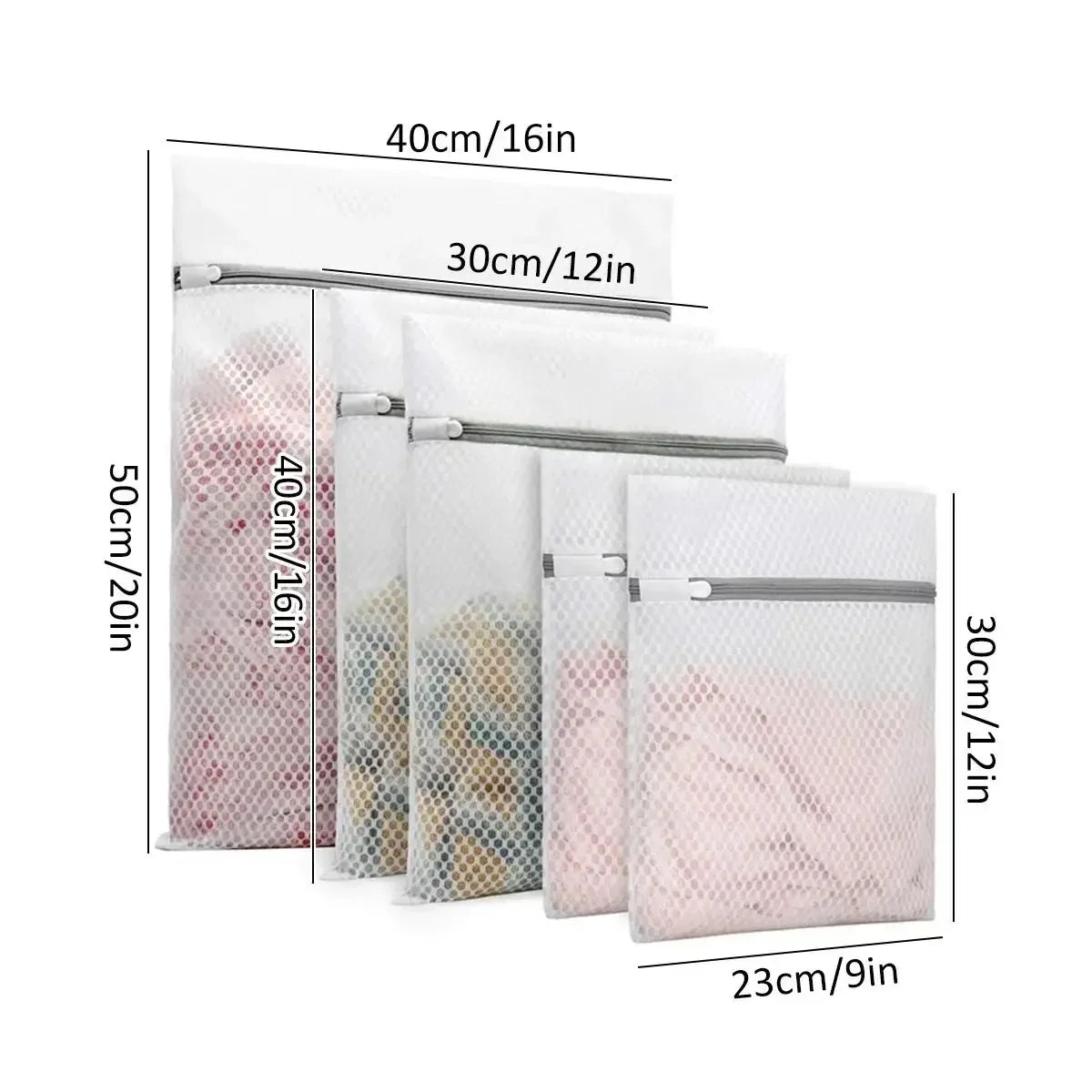 5Pcs Mesh Laundry Bags Durable Honeycomb Mesh Laundry Organizer Bags Reusable Washing Machines Bag Qme 5Pcs