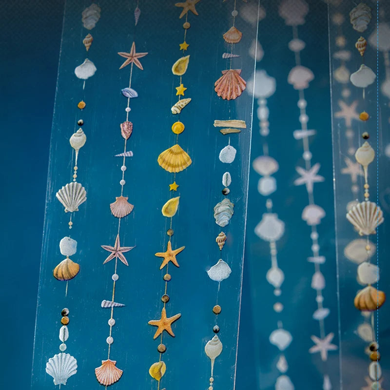 Star & Gem Beaded Curtain PET Tape, DIY Decor for Journal Layout, Photo Album Border & Phone Case Qme