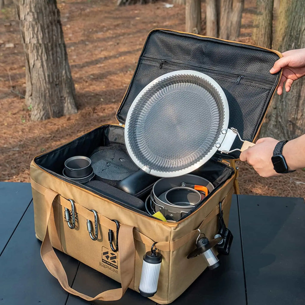 Camping Storage Bag Camping Cookware Organizer Tote Bag 30L Utility Duffel Foldable Container with Handle for Moving Dorm Garage Qme