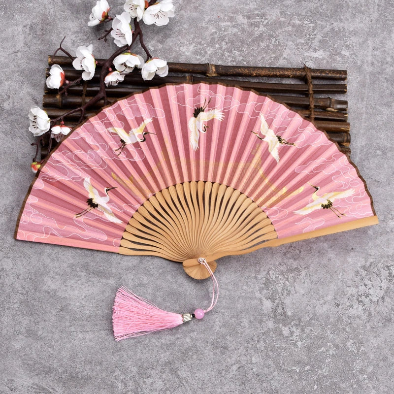 Chinese Style Ladies Portable Small Fan Gift Folding Fan Dance Hanfu Folding Fan Qme style 3