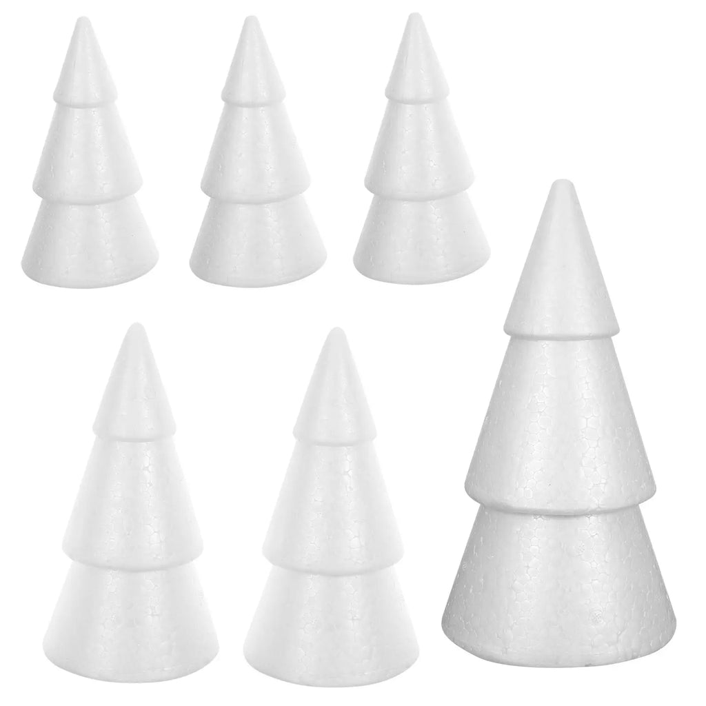 6Pcs Polystyrene Christmas Tree Foam Cones White DIY Craft Decoration High Density Lightweight Shape Retention Holiday Arts Qme other