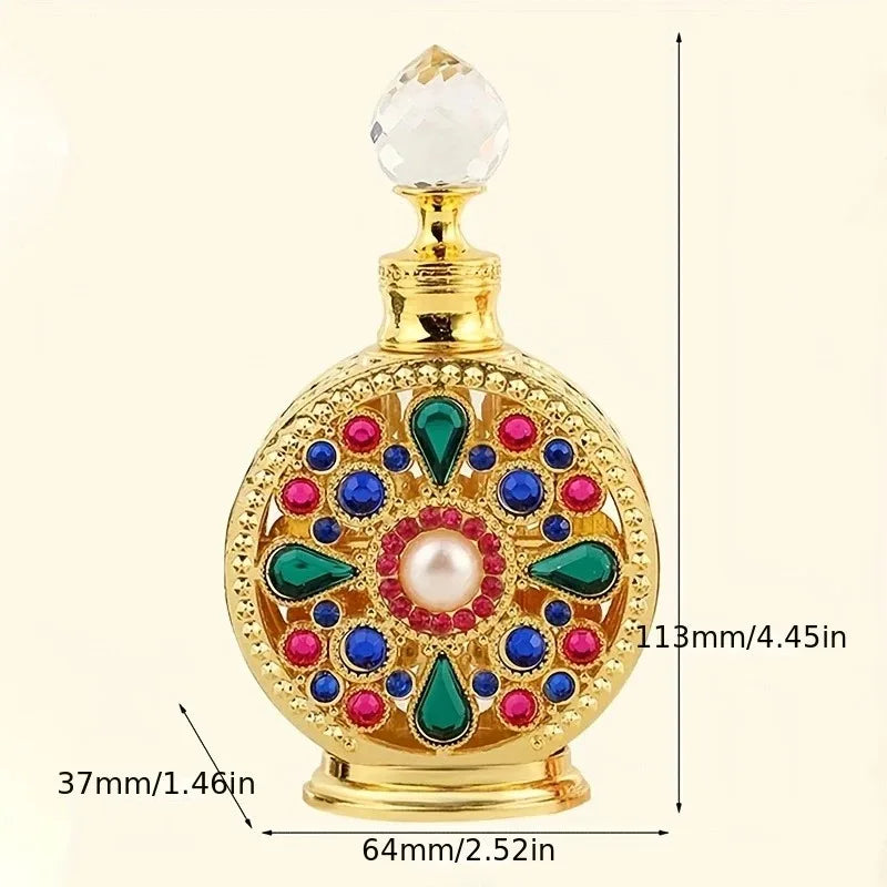 12ML Perfume Bottle Metal Empty Bottle Essential Oil Perfume Dispensing Glass Bottle Luxury Gifts Travel Portable Perfume Bottle Qme