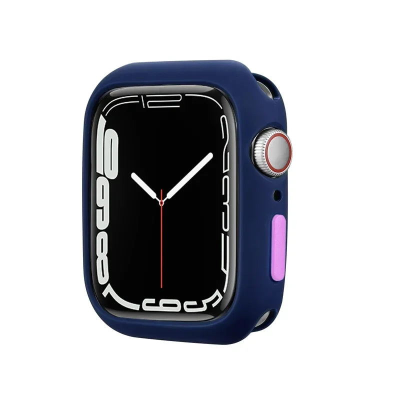 Candy Soft Silicone Case For Apple Watch Cover Ultra 9 8 7 6 Se 45mm 42mm 44mm 40mm 41mm 38mm rubber Protection watch for women Qme blue purple 38mm