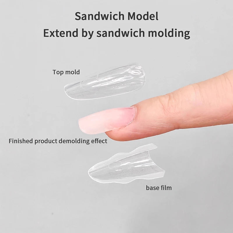 Box Nail Art Tools Sandwich Dual Forms 15 Extensions-dual Coffin Qme