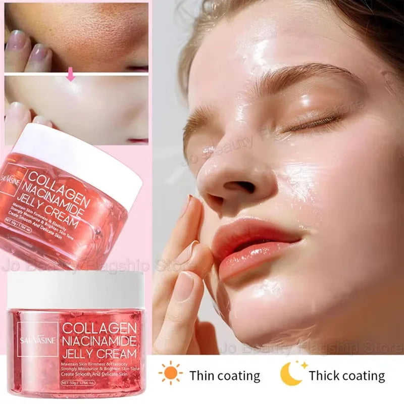 50g Collagen Niacinamide Jelly Cream Deep Moisturizing Pore Shrinking Brightening Niacinamide Gel Lifting Firming Face Skincare Qme