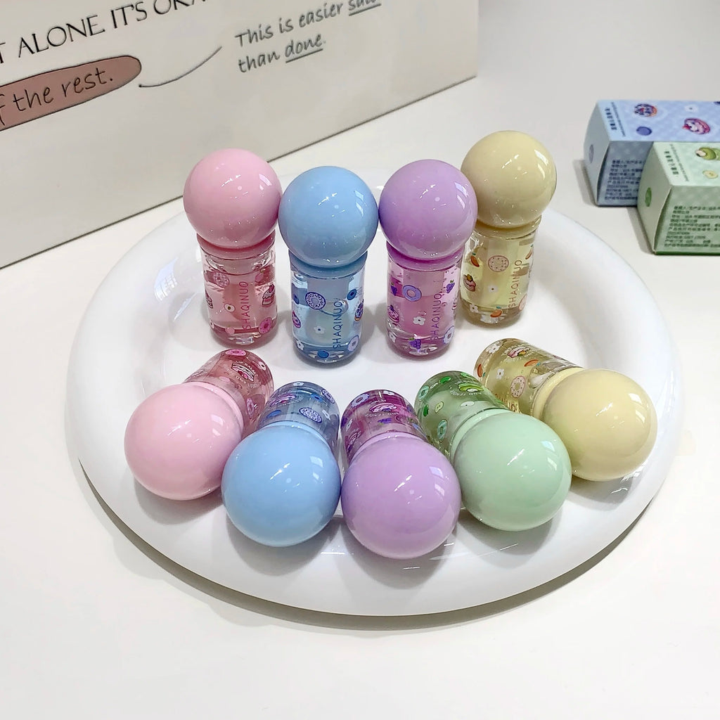 SHAQINUO Crystal Jelly Fruit Lip Oil Peach Grape Blueberry Hydrating Qme