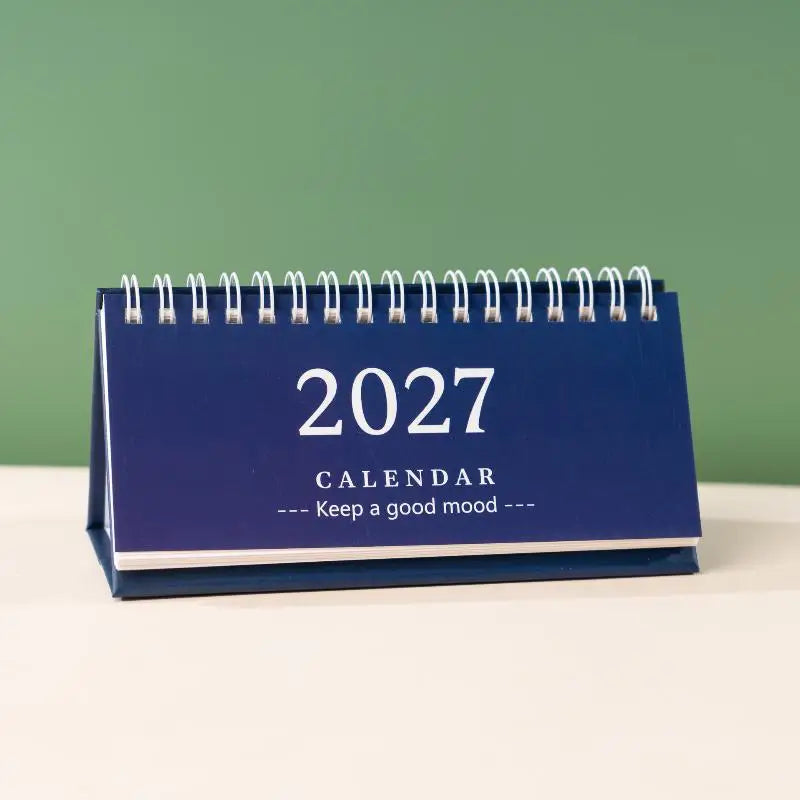 2027 Mini Standing Desk Calendar Coil Flip Monthly Planner Compact Qme A16
