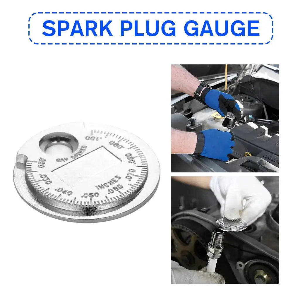 Spark Plug Gap Gauge, Accurate Engine Spark plug Gapping Tool from 0.020 to 0.100 In, Alloy Auto Wire Spark Plug Measuring Tool Qme