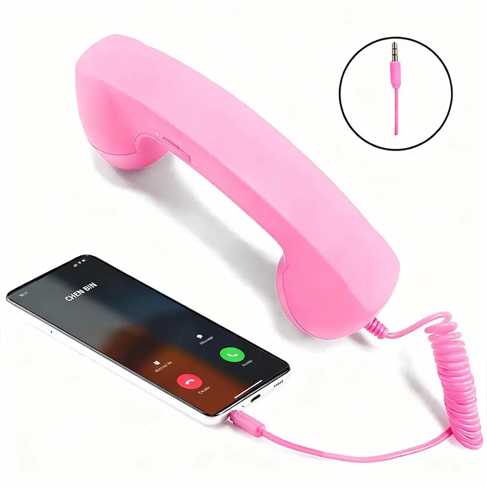 Retro Telephone Receiver Type-C 3.5mm Microphone Handset Directly Plug Into Mobile Phone Handset For Mobile Phones Qme F