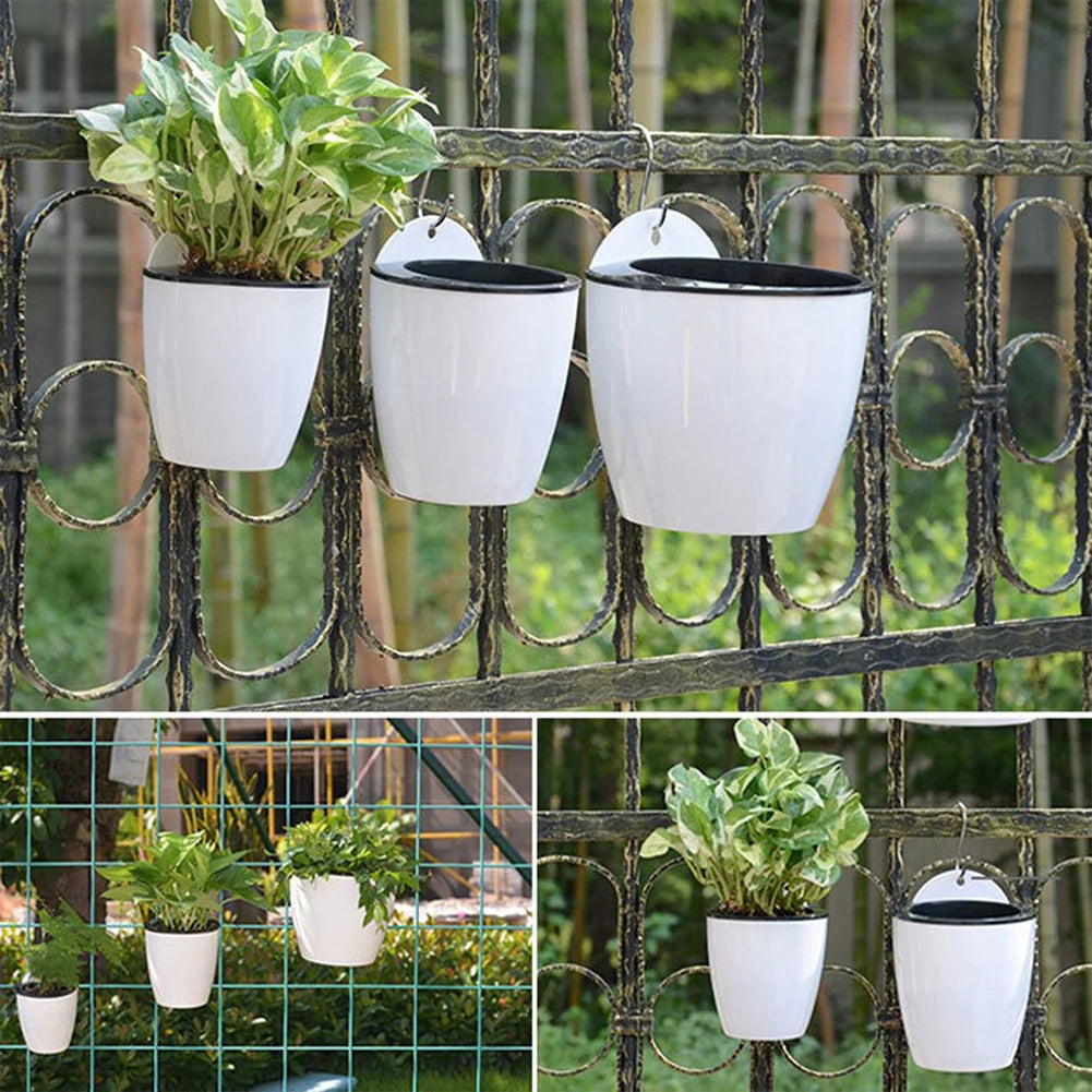 Wall-mounted Indoor Automatic Water-absorbing Flowerpot Plastic Qme