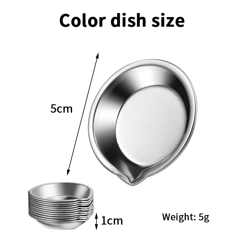 Makeup Palette Stainless Steel Small Round Paint Tray Artist Qme