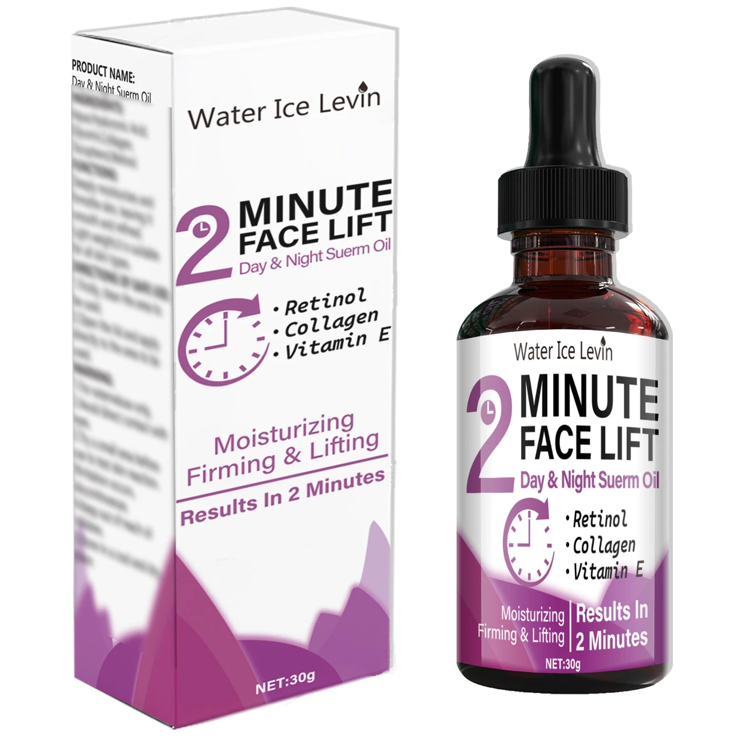 Minute Face Lift Day & Night Serum Oil with Retinol & Collagen - Moisturizing, Firming & Lifting in 2 Minutes Qme WHITE 30g