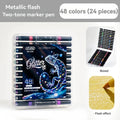 12-48 Metal Glitter Marker Pens Sparkly And Shiny, Double Tips, for Painting,Ceramic, Glass,Scrapbooking, DIY Craft Making Qme 24 pieces 48 colors