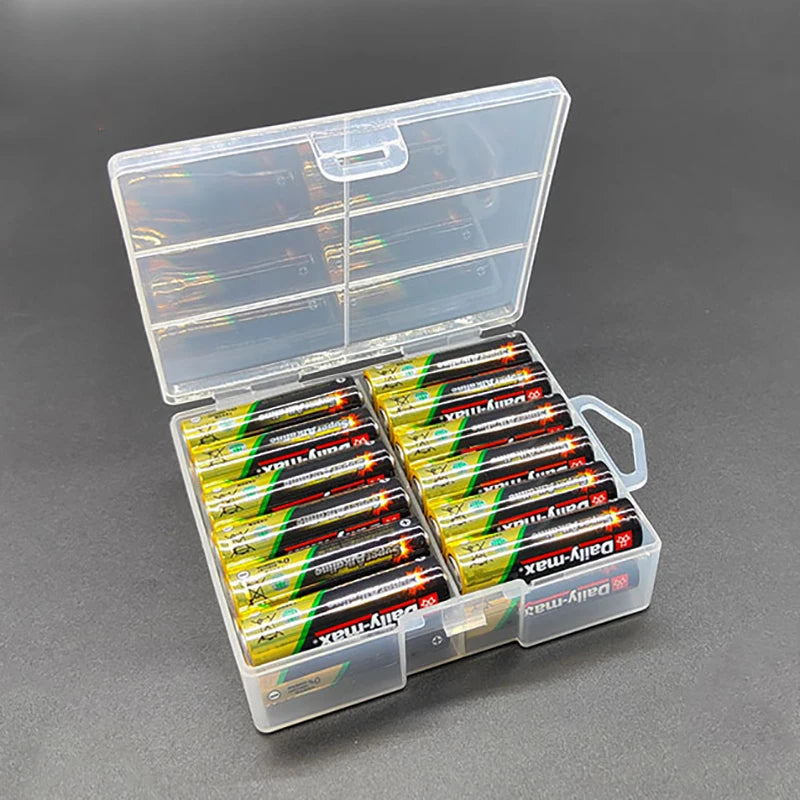 High-quality Clear Plastic 7 Battery Storage Case Convenient Divider Qme