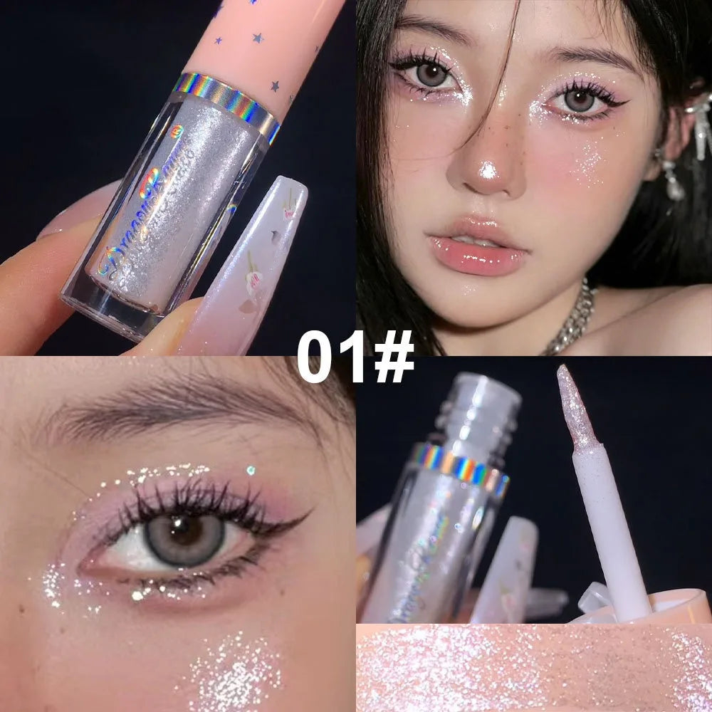 Blue Sequins Liquid Eyeshdaow Glitter Gel Shiny Metallic Eyeliner Pen Diamond Shimmer Waterproof Eye Beauty Party Makeup Tool Qme