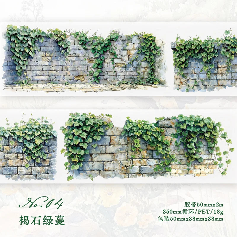 1 roll Flower Wall Hedge Landscaping Tape for Handbook DIY Scrapbook Collage Material Phone Case Notebook Decoration Gift Qme 4