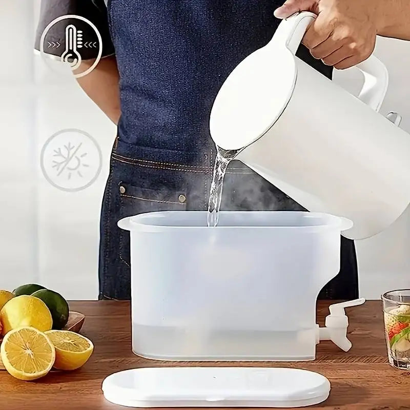 3.5L Water Kettle With Faucet Beverage Dispenser Cold Juice Lemonade Drinks Bucket Liquid Storage Tank Outdoor Fridge Organizers Qme