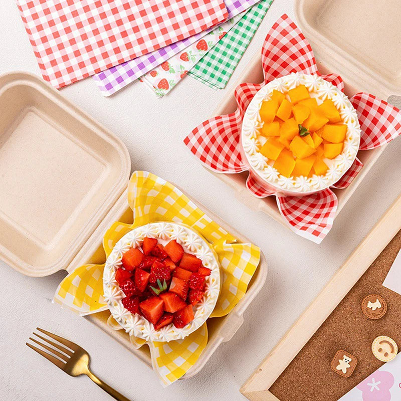 100Pcs Greaseproof Paper Liners Sandwich Wrapping Paper 7 Colors Wax Paper Sheets For BBQ Picnic Festival Party Fast Food Qme