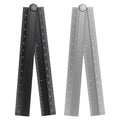 A02F-Aluminum Alloy 2Pcs 30Cm Folding Straight Ruler, Metric Protractor For Office And Art Qme Black Gray