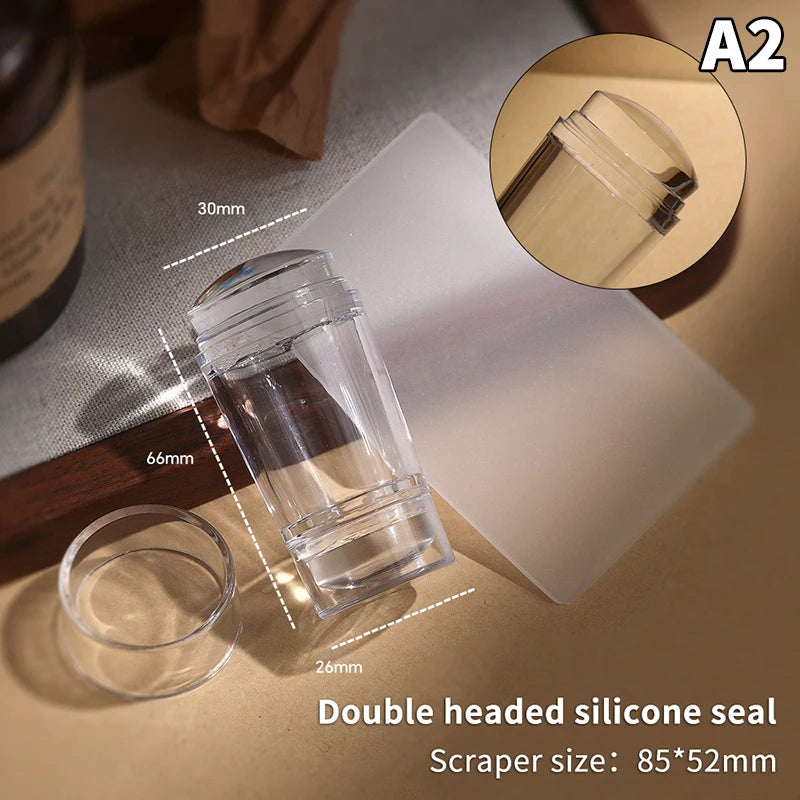 Silicone Transparent Nail Art Stamping Easy DIY Designs Reusable Qme A2