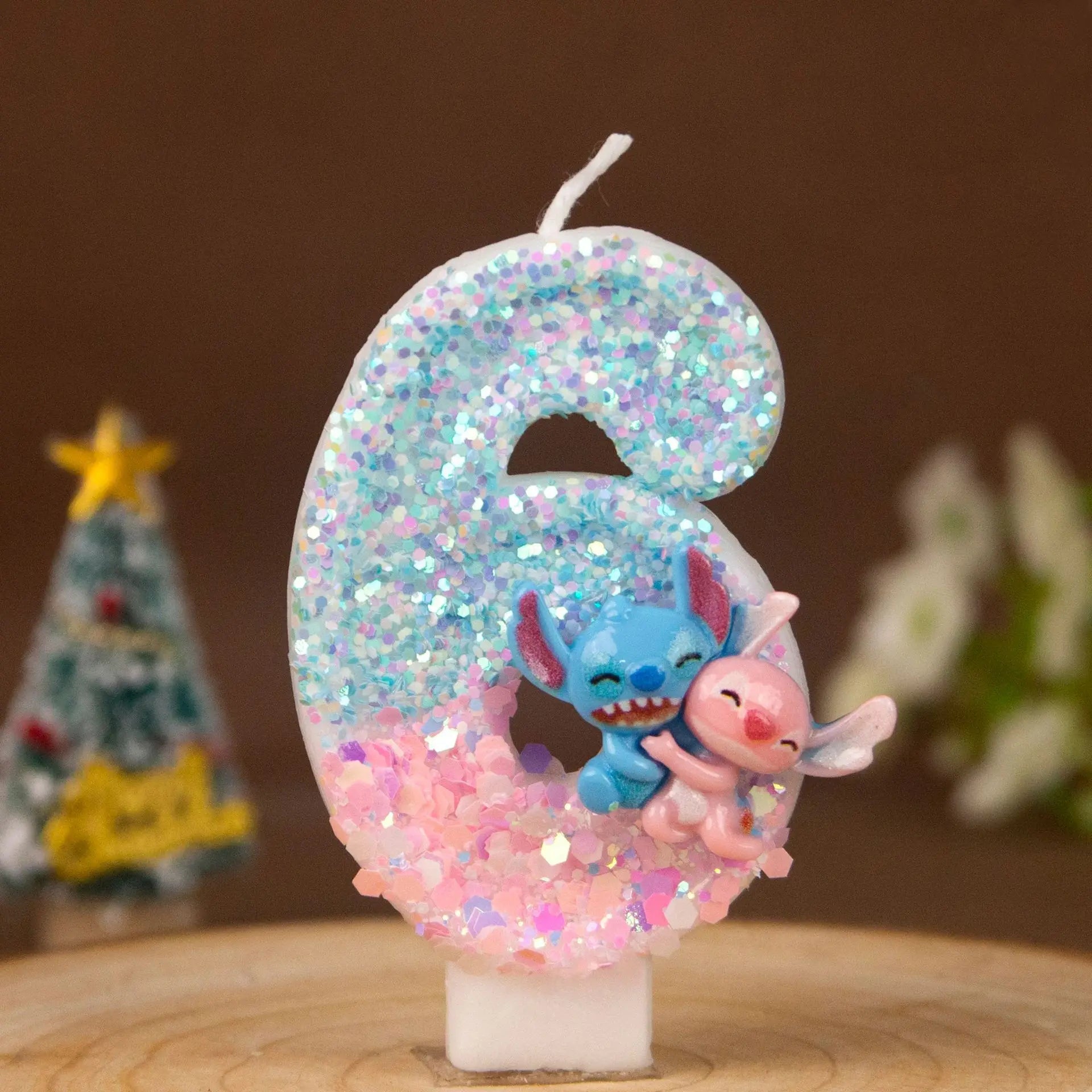 Stitch and Lilo Couple-Themed Number Candles Creative “Hugging” Candles for Birthday Cakes Festive Candles Qme 6