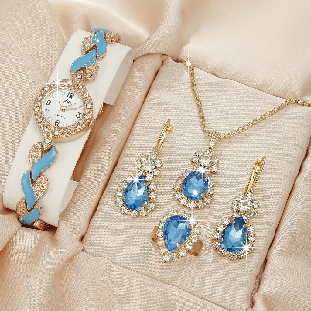 1pcs of new fashionable and trendy women's quartz watch set, which is the best choice for gifts Qme