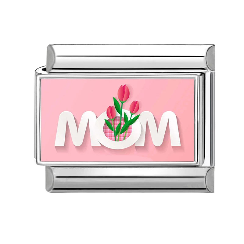 Love Mom Series Cute Child Star Flower Italian Charm Links Fit