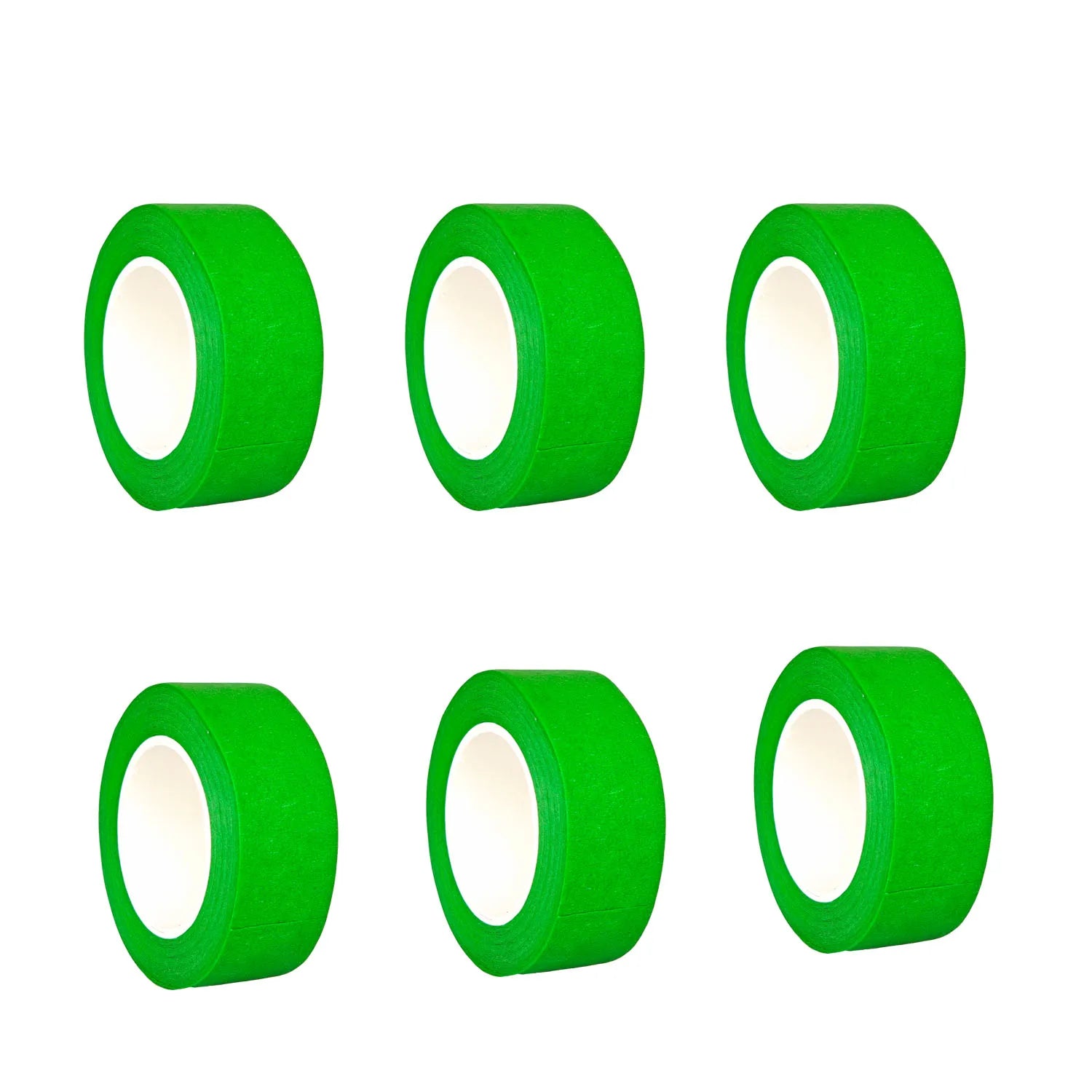 6Rolls Green Painters Tape Wide Medium Adhesive Masking Tape Residue-Free Wall Trim Tape for Painting DIY Crafting Decor Qme 2cm 15M