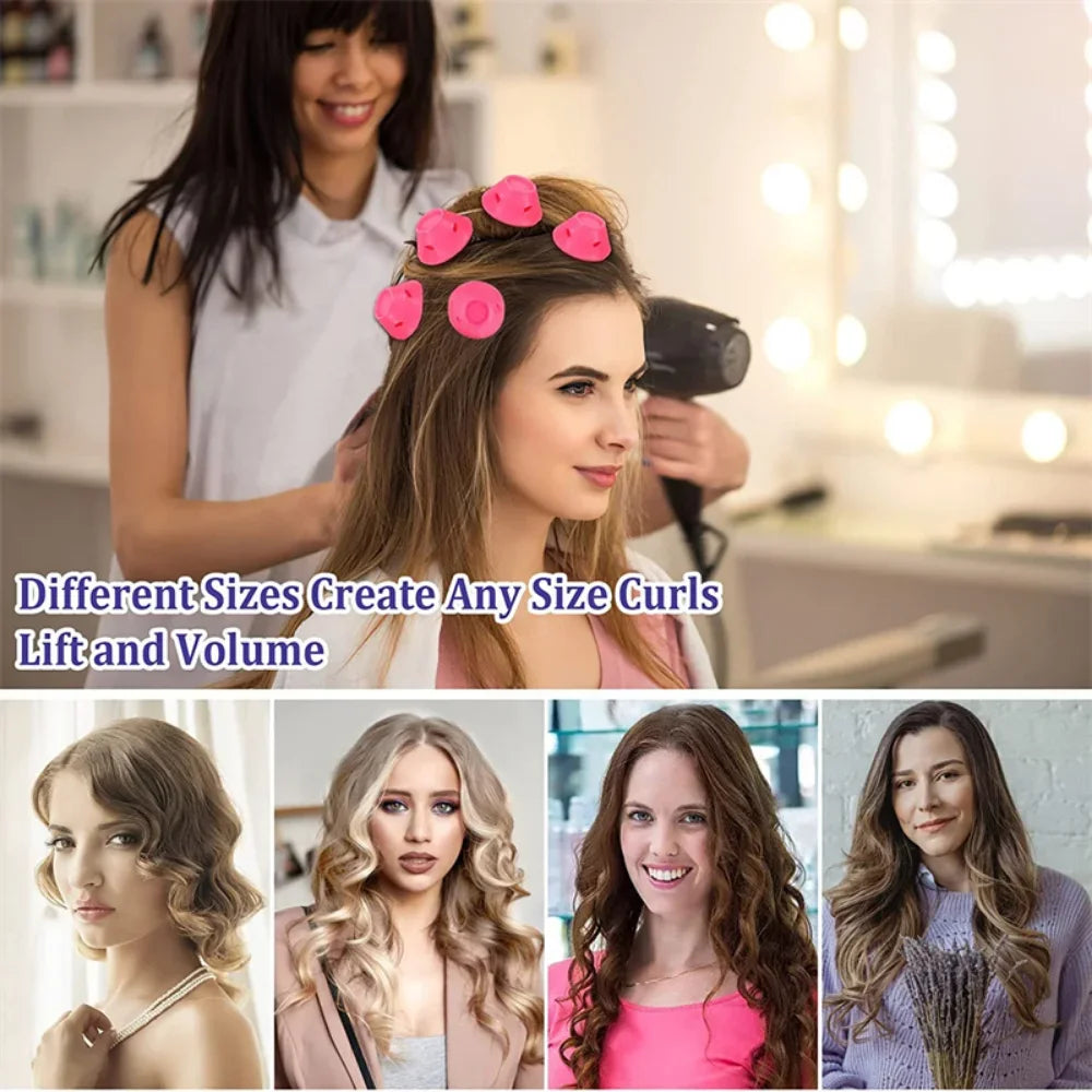Heatless Hair Curlers No Heat Rollers Soft Silicone Curls Sleeping Qme