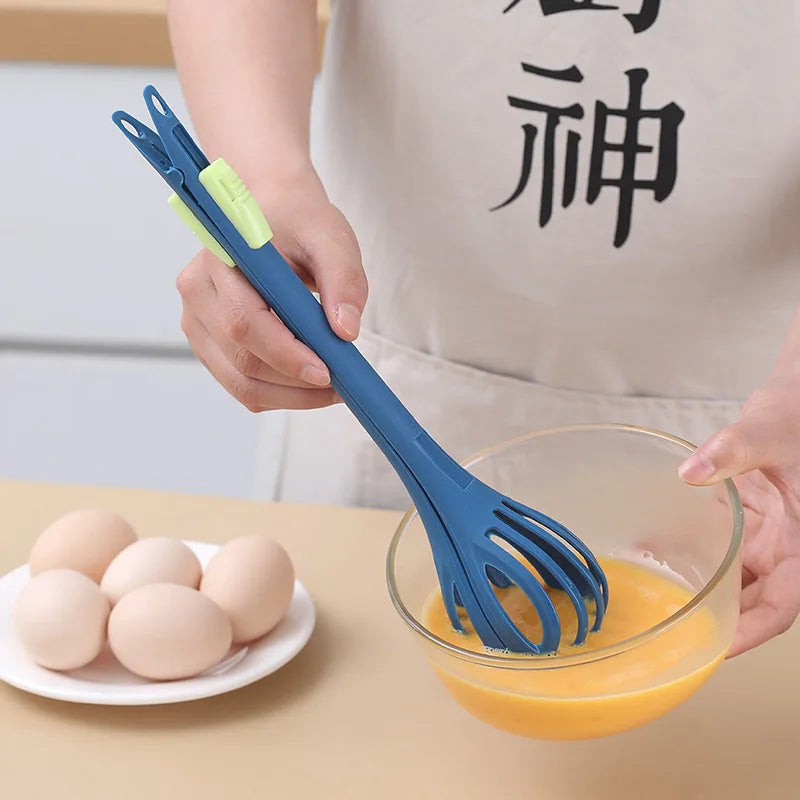 Multifunctional Egg Beater Whisk Milk Pasta Tongs Food Clips Mixer Manual Stirrer Kitchen Cream Bake Tool Kitchen Accessories Qme