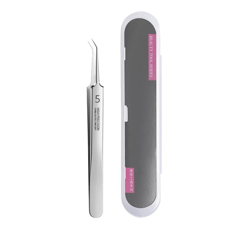 German Extra Fine No. 5 Cellular Acne Blackhead Tweezers - Facial Beauty Remove Acne Needle Tools for Skin Care Acne Needle Tool Qme oblique with box
