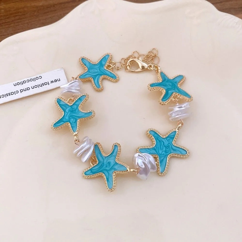 Bohemian Acetate Starfish Bracelet Ornaments Adjustable Acetic Acid Qme Blue